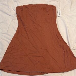 La Hearts Strapless Dress in Orange